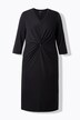 Robe midi avec décolleté en V et manches 3/4. Nœud fantaisie