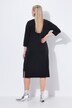 Robe midi avec décolleté en V et manches 3/4. Nœud fantaisie