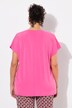 T-shirt oversize, col en V avec liseré pailleté, manches courtes