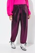 Pantaloni con effetto paillettes, cintura elastica e taglio della gamba dritto