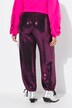 Pantaloni con effetto paillettes, cintura elastica e taglio della gamba dritto