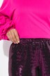 Pantaloni con effetto paillettes, cintura elastica e taglio della gamba dritto