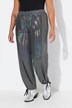 Pantaloni con effetto paillettes, cintura elastica e taglio della gamba dritto