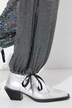 Pantaloni con effetto paillettes, cintura elastica e taglio della gamba dritto