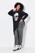 Pantaloni con effetto paillettes, cintura elastica e taglio della gamba dritto