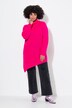 Straight cut structured knit sweater with pointed hem