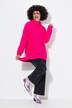 Straight cut structured knit sweater with pointed hem
