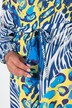Midikjole, dyremix-print, lange ærmer