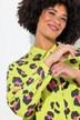 Bluse, A-linje, farget leomønster, lange ermer