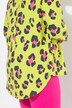 Bluse, A-linje, farget leomønster, lange ermer