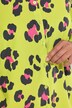 Bluse, A-linje, farget leomønster, lange ermer