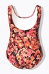 Costume da bagno senza coppe con fantasia e scollo rotondo