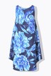 Robe midi sans manches. Décolleté rond. Imprimé à fleurs