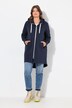 Sweatjacke, lang geschnitten, Kapuze, Taillen-Tunnelzug hinten, Langarm