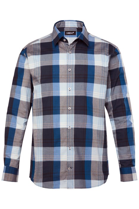 Kostkovaná košile Men+, dlouhé rukávy, Kent límeček, Comfort střih, do 8XL