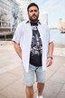 Men+ skjorte med striber, korte ærmer, seersucker, Kent-krave, Comfort Fit, op til str. 8 XL