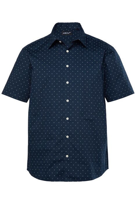 Košile Men+, krátké rukávy, plošný potisk, Kent límeček, Comfort střih, do 8XL