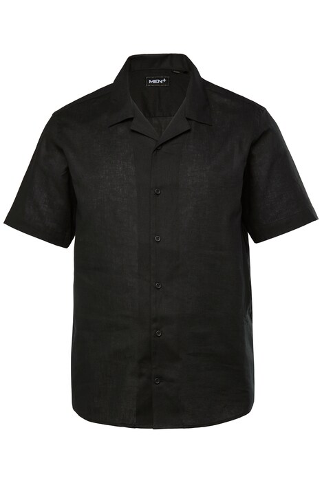 Košile Men+, lněná směs, krátké rukávy, Cuba límeček, Cuba střih, do 8XL