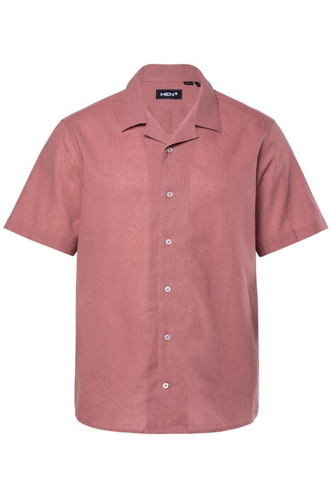 Košile Men+, lněná směs, krátké rukávy, Cuba límeček, Cuba střih, do 8XL