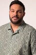 Men+ linmiks-skjorte, halve ermer, heldekkende trykk, Cuba-krage, Cuba-fit, opptil 8 XL