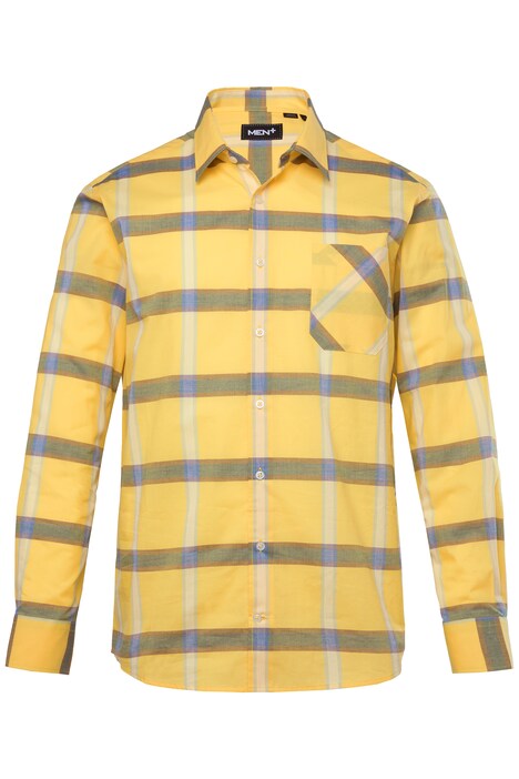 Kostkovaná košile Men+, dlouhé rukávy, Kent límeček, Comfort střih, do 8XL