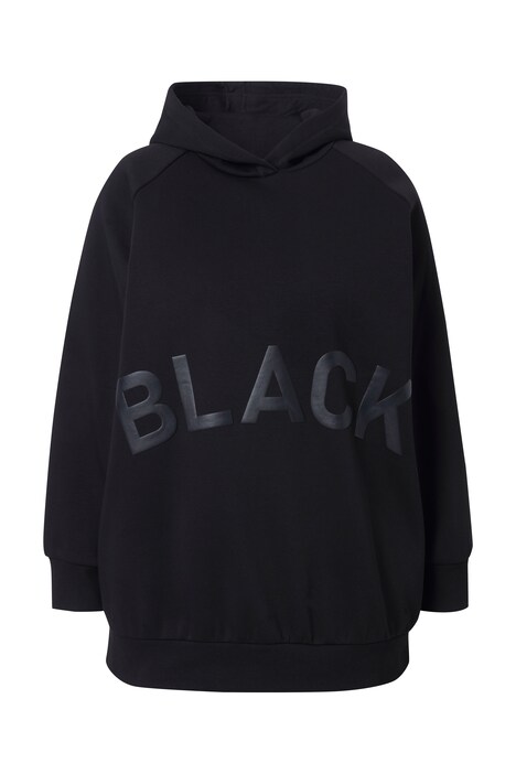 Mikina s kapucí, Black, oversize, kapuce, dlouhé rukávy
