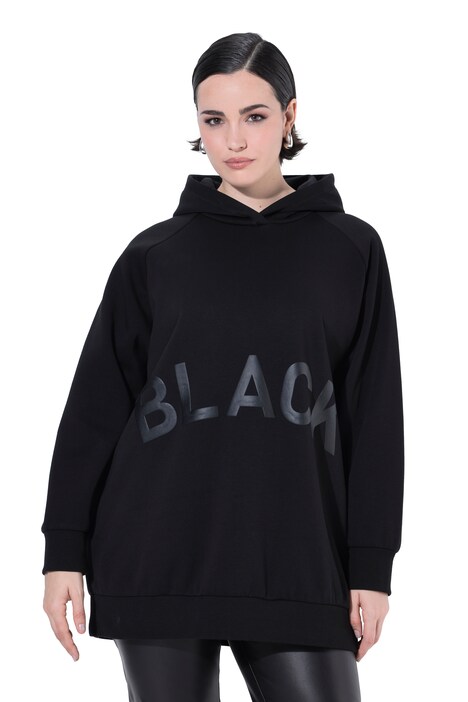 Mikina s kapucí, Black, oversize, kapuce, dlouhé rukávy