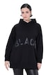 Mikina s kapucí, Black, oversize, kapuce, dlouhé rukávy