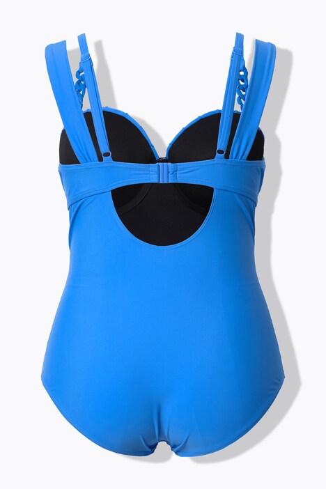 Maillot de bain à armatures, passepoils et double bretelle