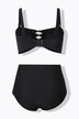 Bikini, pyntebånd, softcups, justerbare stropper, høy midje