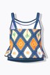 Tankini, ruit, elastische zoom, zachte cups, verstelbare bandjes