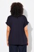 Blouse oversize, décolleté rond et manches courtes, satin sur le devant