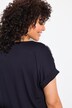Blouse oversize, décolleté rond et manches courtes, satin sur le devant