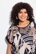 Blouse oversize, décolleté rond et manches courtes, satin sur le devant