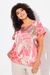 Blouse oversize, décolleté rond et manches courtes, satin sur le devant