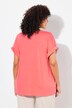 Blouse oversize, décolleté rond et manches courtes, satin sur le devant