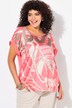 Blouse oversize, décolleté rond et manches courtes, satin sur le devant