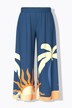 Pantalon palazzo, imprimé palmier/soleil. Jambe large et taille élastique