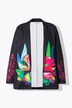 Blazer, lange mouwen met bloemen, gekleurde voering