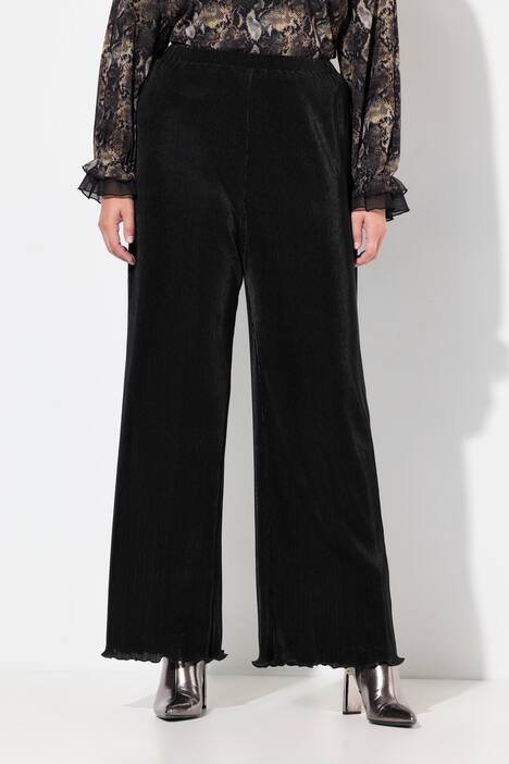Pantalon plissé, jambe large