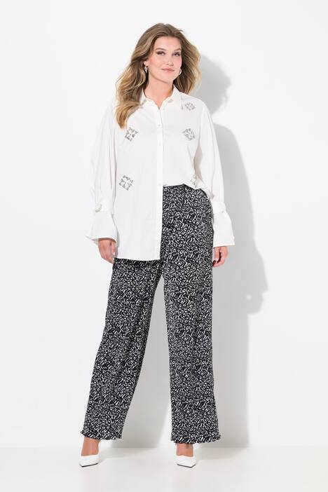 Pantalon plissé, jambe large