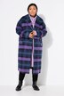 Manteau oversize à carreaux. Manches longues et col à revers
