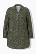 Blusa, forma en A, estampado de leopardo, volante en el dobladillo, manga larga
