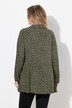 Blusa, forma en A, estampado de leopardo, volante en el dobladillo, manga larga