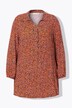Bluse, A-linje, leopardmønster, søm-volang, lange ermer