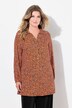 Bluse, A-linje, leopardmønster, søm-volang, lange ermer