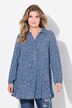 Maglia dal taglio svasato con fantasia leopardata, volant e maniche lunghe