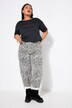 Ballong-jeans, høy midje, leopard-print, 5-lommer