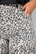 Ballong-jeans, høy midje, leopard-print, 5-lommer
