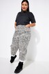 Ballong-jeans, høy midje, leopard-print, 5-lommer